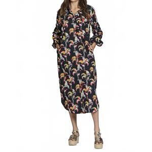 NEW APNY printed shirt dress in black multi